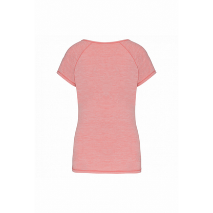 Camiseta Deportiva cuello en V Ilusión Infinita coral mujer R12001