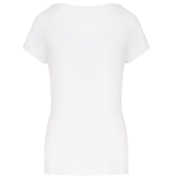 Camiseta Ilusión Infinita cuello en V blanca mujer 	R13027