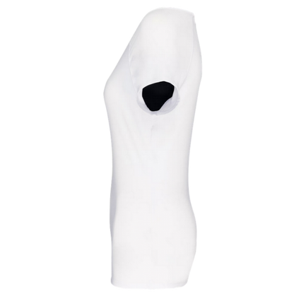 Camiseta Ilusión Infinita cuello en V blanca mujer 	R13027