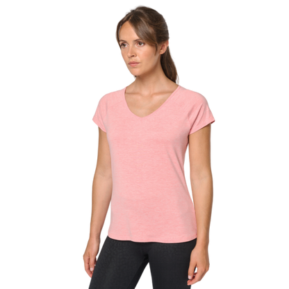 Camiseta Ilusión Infinita cuello en V blanca mujer 	R13027