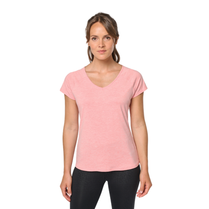 Camiseta Ilusión Infinita cuello en V blanca mujer 	R13027