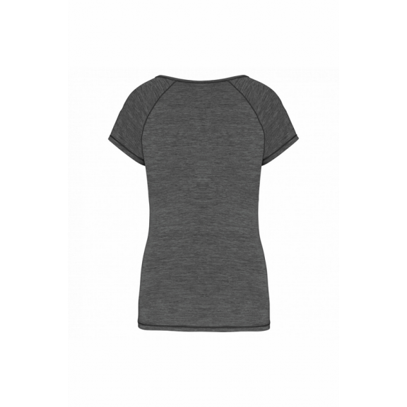 Camiseta deportiva manga corta cuello V Ilusión Infinita gris mujer R12000
