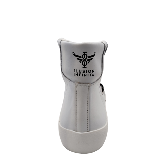 Zapatillas altas Ilusion Infinita piel blanco logo negro C11883