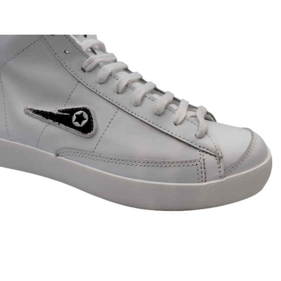 Zapatillas altas Ilusion Infinita piel blanco logo negro C11883