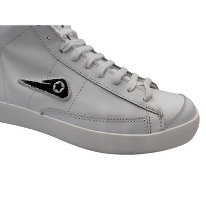 Zapatillas altas Ilusion Infinita piel blanco logo negro C11883