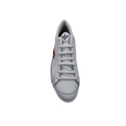 Zapatillas Ilusion Infinita en piel blanco con logo rojo C11882