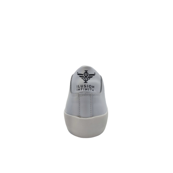 Zapatillas Ilusion Infinita en piel blanco con logo rojo C11882