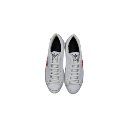 Zapatillas Ilusion Infinita en piel blanco con logo rojo C11882