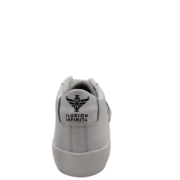 Zapatillas Ilusion Infinita piel blanco logo azul C11881