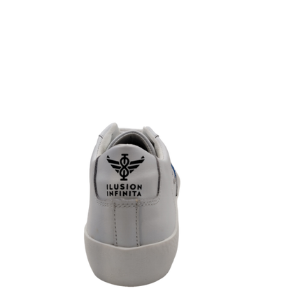 Zapatillas Ilusion Infinita piel blanco logo azul C11881