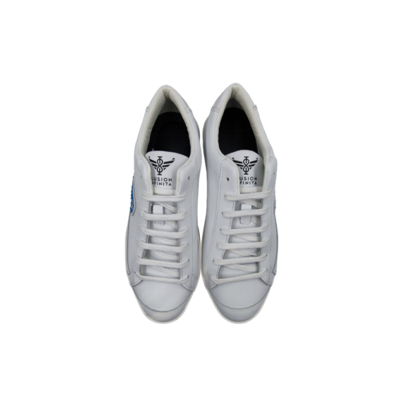 Zapatillas Ilusion Infinita piel blanco logo azul C11881