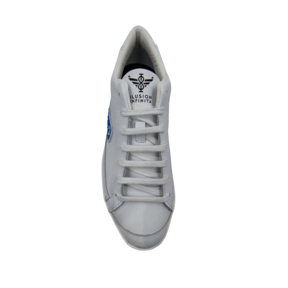 Zapatillas Ilusion Infinita piel blanco logo azul C11881