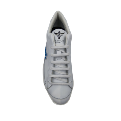 Zapatillas Ilusion Infinita piel blanco logo azul C11881
